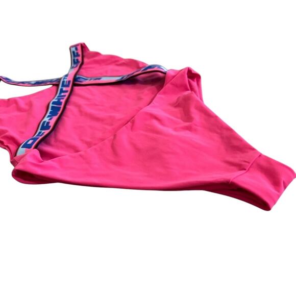 Off-White Logo-Tape Swimsuit Fuchsia/White Size 40/ Small - Picture 7 of 9